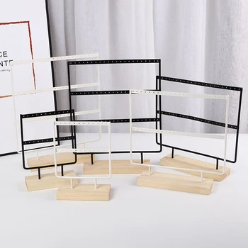 Wholesale Wooden Base Metal Ear Studs Pendant Jewelry Holder Display Stand Organizer Earrings Presenting Rack 24/44/66 Holes
Wholesale Wooden Base Metal Ear Studs Pendant Jewelry Holder Display Stand Organizer Earrings Presenting Rack 24/44/66 Holes