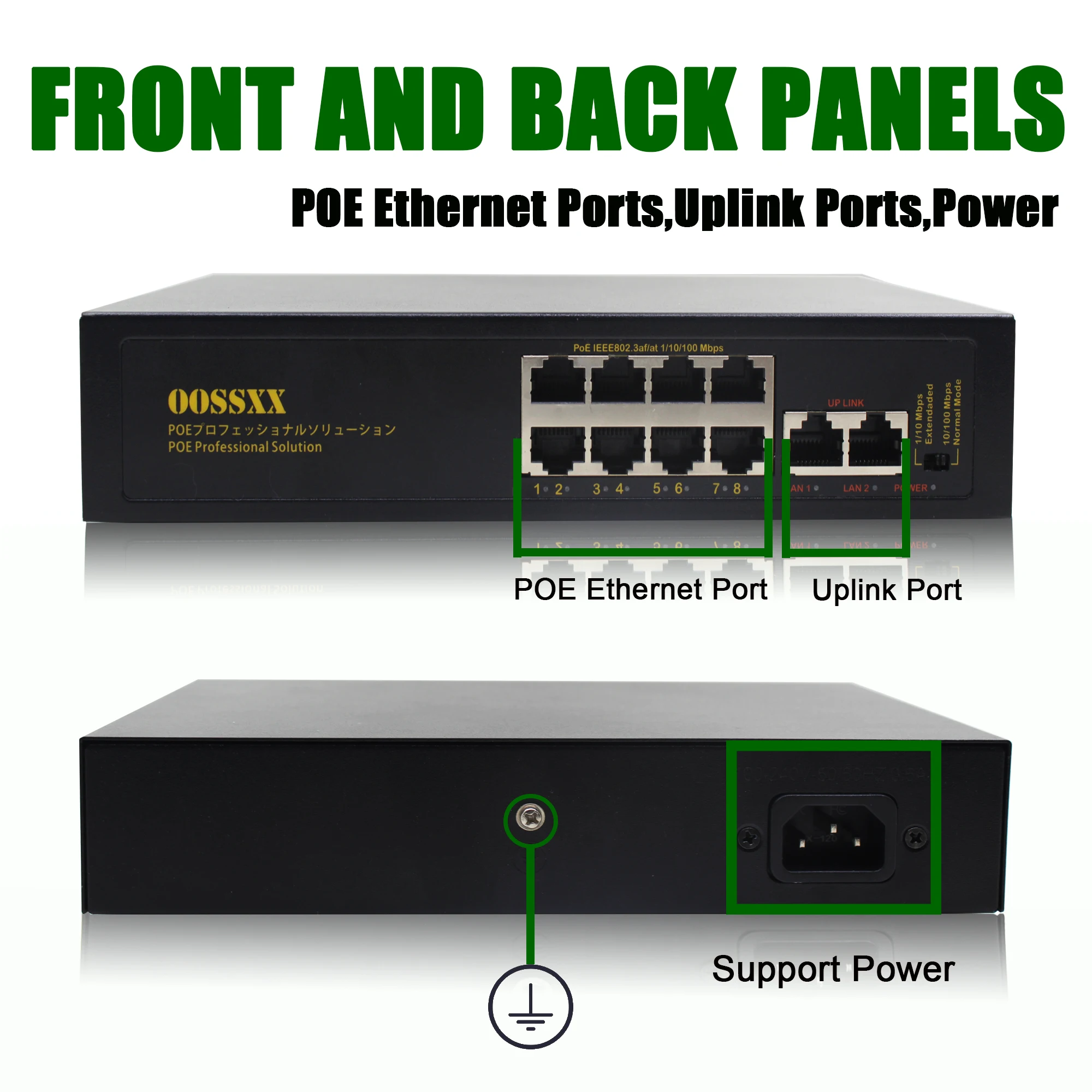 

Poe Network Switch Ethernet with RJ45 Network Ports IEEE 802.3 af/at Suitable for CCTV Camera System