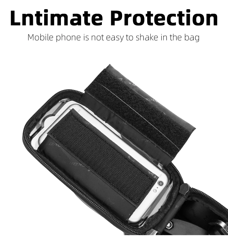 ROCKBROS Bike Bag Front Phone Bicycle Bag For Bicycle Tube Waterproof Touch Screen Saddle Package For 5.8 /6 Bike Accessories ROCKBROS Bike Bag Front Phone Bicycle Bag For Bicycle Tube Waterproof Touch Screen Saddle Package For 5.8 /6 Bike Accessories