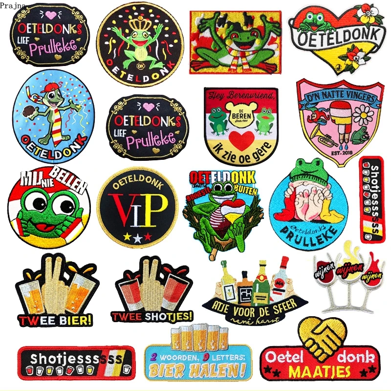 Prajna Oeteldonk Emblem Full Embroidered Frog Carnival for Netherland Iron on Patches on Clothes Embroidered Patches On Clothing
Prajna Oeteldonk Emblem Full Embroidered Frog Carnival for Netherland Iron on Patches on Clothes Embroidered Patches On Clothing