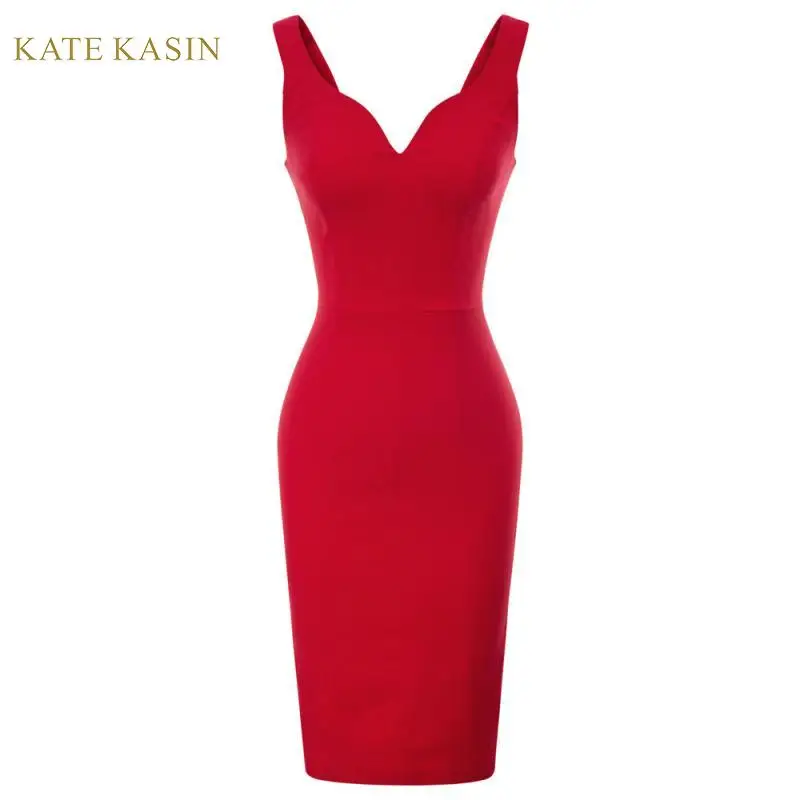 Kate Kasin Evening Party Hips-Wrapped Bodycon Dress Women Elegant Sleeveless V Neck Pencil Dress Office Lady Formal Dresses 2020 
Kate Kasin Evening Party Hips-Wrapped Bodycon Dress Women Elegant Sleeveless V Neck Pencil Dress Office Lady Formal Dresses 2020