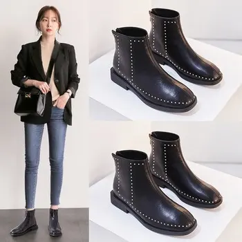 Rivet Short Boots Female 2019ins Chao England Wind Wild Plus Velvet Handsome Flat Bottom Martin Boots
Rivet Short Boots Female 2019ins Chao England Wind Wild Plus Velvet Handsome Flat Bottom Martin Boots