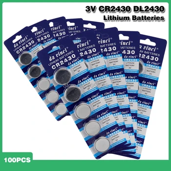 100PCS Button Battery CR2430 3V Electronic Lithium Coin Cell Batteries DL2430 BR2430 ECR2430 KL2430 EE6229 Watch Toy Headphone
100PCS Button Battery CR2430 3V Electronic Lithium Coin Cell Batteries DL2430 BR2430 ECR2430 KL2430 EE6229 Watch Toy Headphone