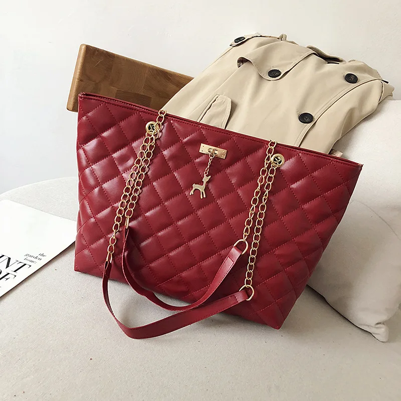 Casual Women Plaid HandBag Designer Chain Diamond Pattern Female Shoulder Messenger Bag Large Capacity Office Lady Travel Bag
Casual Women Plaid HandBag Designer Chain Diamond Pattern Female Shoulder Messenger Bag Large Capacity Office Lady Travel Bag