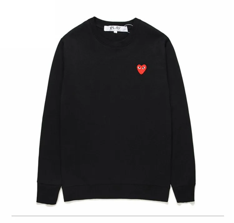 

Japan Popular Brand Rei Peach Heart cdg play Men And Women Couples Classic Style Crew Neck Red plus Velvet Hoodie Men's