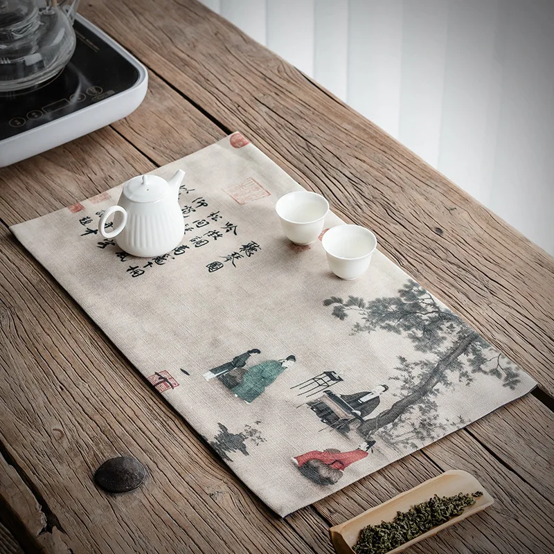 Chinese Cotton Tea Table Tea Mat Printing Zen Waterproof Table Runner Dry Tea Towel Desktop Tea Ceremony Accessory
Chinese Cotton Tea Table Tea Mat Printing Zen Waterproof Table Runner Dry Tea Towel Desktop Tea Ceremony Accessory