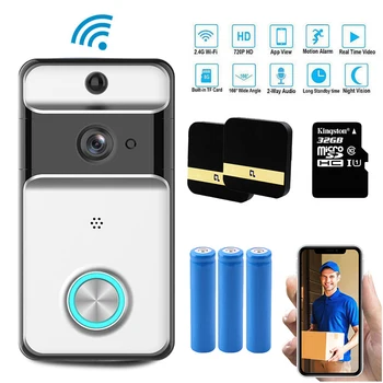 Camera Night Vision Unlock Motion Sensor Alarm Video Intercom Doorbell WIFI Wireless Smart Door Phone System Bell 720P HD
Camera Night Vision Unlock Motion Sensor Alarm Video Intercom Doorbell WIFI Wireless Smart Door Phone System Bell 720P HD