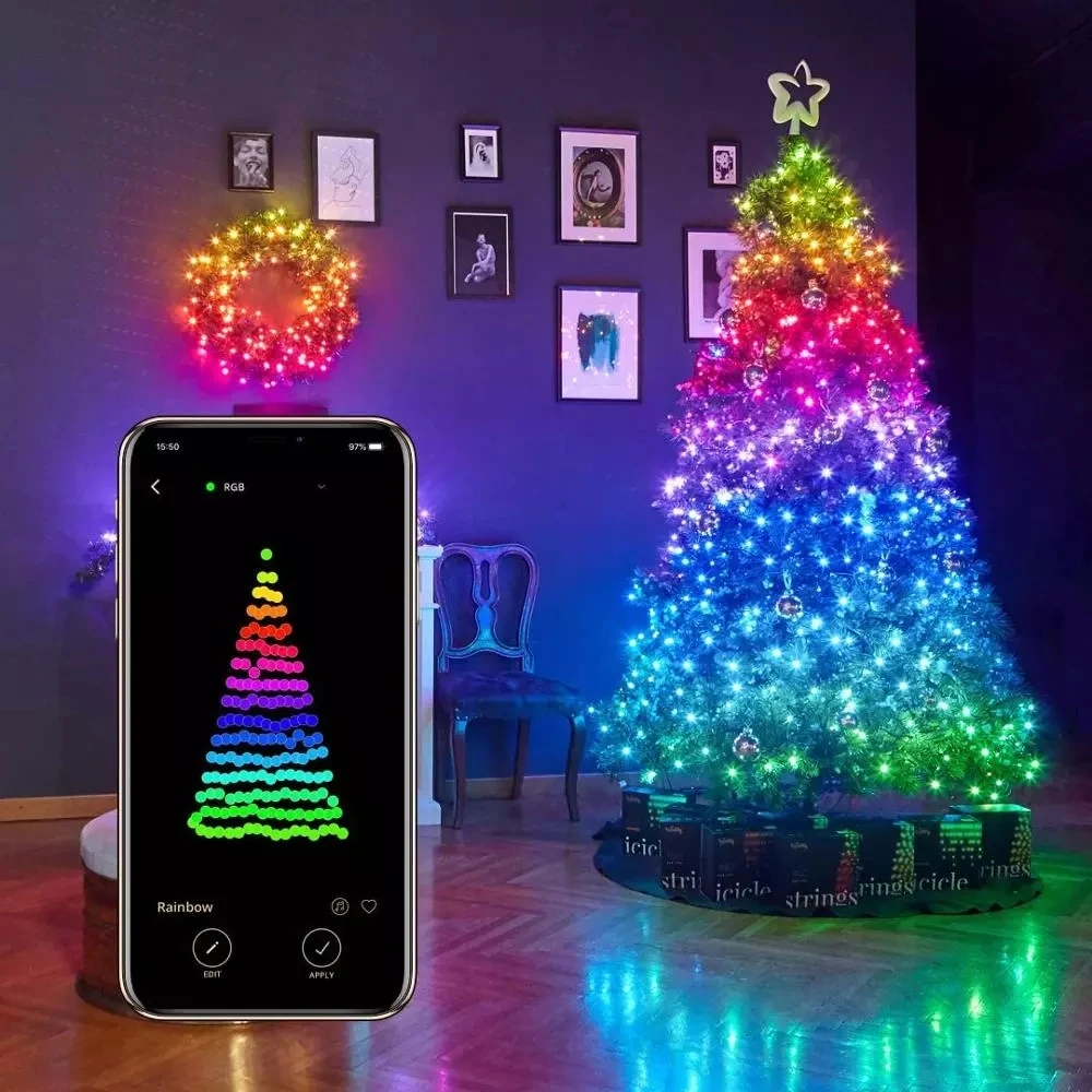 10M/20M LED String Lights For Christmas Tree Decor Waterproof 125/250LED App Remote Control Lighting String Dropshipping
10M/20M LED String Lights For Christmas Tree Decor Waterproof 125/250LED App Remote Control Lighting String Dropshipping