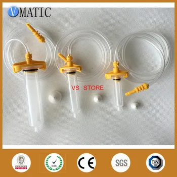 

Free Shipping 5cc/10cc/30cc ml Glue Dispensing Pneumatic Syringe Barrel Adapter With Needles Each Size Have 2Sets Totally 6 Sets