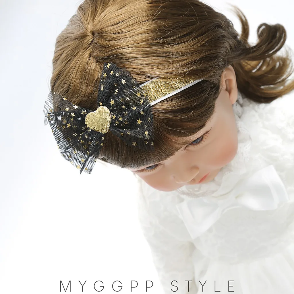 baby girl headband Infant hair accessoriesBaby bow net yarn headband hair band Toddlers bandage Ribbon newborn headwrap