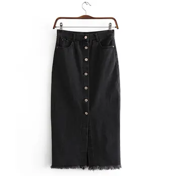 women stylish black denim midi skirt faldas mujer tassels buttons fly design pockets female solid chic skirts 
women stylish black denim midi skirt faldas mujer tassels buttons fly design pockets female solid chic skirts