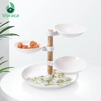 Creative Fruit Tray with Wood Pole Detachable Multi Layer Trays for Snacks Candy Melon Nut Peanut Home Storage Rotatable Plate 
Creative Fruit Tray with Wood Pole Detachable Multi Layer Trays for Snacks Candy Melon Nut Peanut Home Storage Rotatable Plate