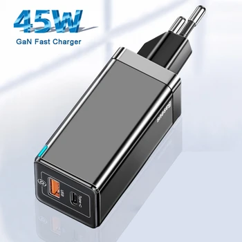 Baseus 45W GaN USB Quick Charger For iPhone Support SCP QC3.0 PD3.0 4.0 Fast Charging For Xiaomi Travel Quick Charger For Laptop 
Baseus 45W GaN USB Quick Charger For iPhone Support SCP QC3.0 PD3.0 4.0 Fast Charging For Xiaomi Travel Quick Charger For Laptop