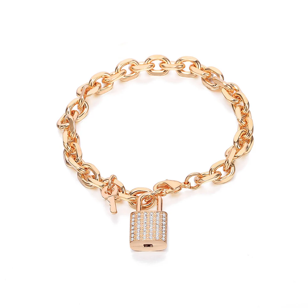 New Design Lock Key Charm Bracelets For Woman Gold Sliver Color Zirconia Padlock Jewelry for Friend Lover Gifts 2019 New Fashion
New Design Lock Key Charm Bracelets For Woman Gold Sliver Color Zirconia Padlock Jewelry for Friend Lover Gifts 2019 New Fashion