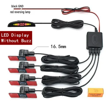 Car Parktronic Parking Sensors LED/LCD/Buzzer with 4 16.5mm Sensors Reverse Backup Display Parking-Radar Monitor Detector System