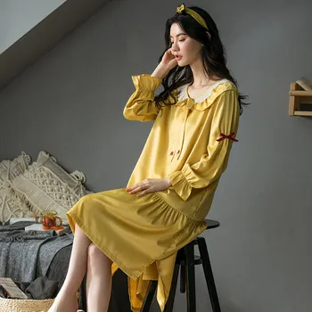 Women Cute Nightdress Nightwear Spring Autumn Long Sleeve Nightgown Sleepwear Silky Soft Bathrobe Gown Homewear Plus Size 3XL
Women Cute Nightdress Nightwear Spring Autumn Long Sleeve Nightgown Sleepwear Silky Soft Bathrobe Gown Homewear Plus Size 3XL