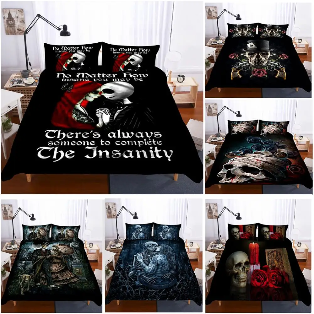 Skull Bedding Set for Adults,Printed Duvet Cover with Skull and Revolver,Black Gothic Microfibe Comforter Cover
Skull Bedding Set for Adults,Printed Duvet Cover with Skull and Revolver,Black Gothic Microfibe Comforter Cover