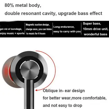 

1pc New Wireless Earphone In-ear Heavy Bass Stereo Headset Earbud Earpiece Cell Phone Sports Bluetooth5.0 Mic With For Univ O2U0