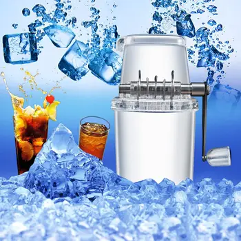 

1L Portable Transparent Manual Ice Crusher Cutter Chopper Grinder Hand Crank Machine the ice-breaker is a high-quality shredder