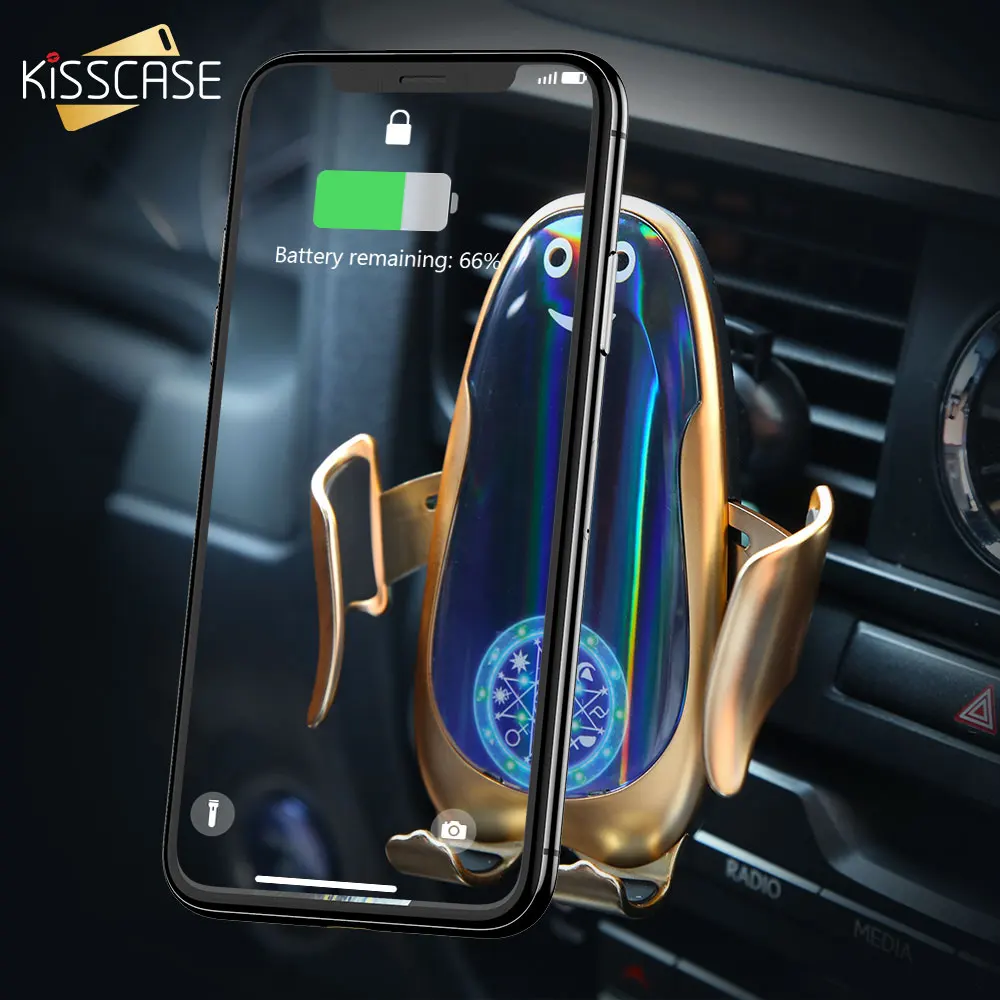 Фото Автомобильное беспроводное зарядное устройство Kisscase Qi для iPhone Индукционное