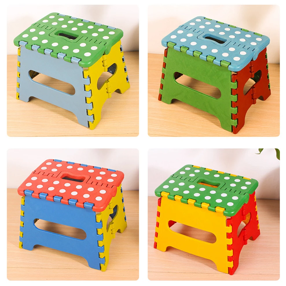 2PCS children stool Small dot plastic folding stool With handle Portable colorful small bench Children's furniture 2PCS children stool Small dot plastic folding stool With handle Portable colorful small bench Children's furniture