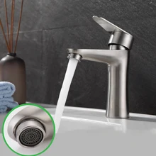 Modern Bathroom Basin Sink Faucets Stainless Steel Single Handle Brushed Silver Hot Cold Mixer Anti-rust Faucets Deck Mounted
Modern Bathroom Basin Sink Faucets Stainless Steel Single Handle Brushed Silver Hot Cold Mixer Anti-rust Faucets Deck Mounted