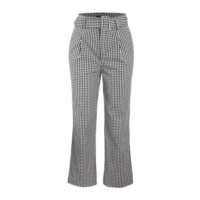 Spring Autumn Fashion Slim Classics Plaid High Waist SML XL XXL Hasp Woman Casual Straight Pants Lady Ankle-length Trousers
Spring Autumn Fashion Slim Classics Plaid High Waist SML XL XXL Hasp Woman Casual Straight Pants Lady Ankle-length Trousers