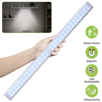 60 LED Closet Light USB Rechargeable Under Cabinet Lighting Motion Sensor Wardrobe Light with Magnetic Strip for Closet Wardrobe
60 LED Closet Light USB Rechargeable Under Cabinet Lighting Motion Sensor Wardrobe Light with Magnetic Strip for Closet Wardrobe