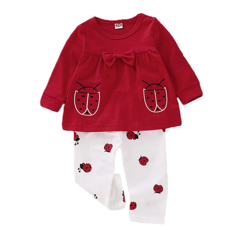 2Pcs Baby Girl Clothes Set Autumn Clothes For Newborn Girls Cartoon Ladybug Print Tops+White Pants 0-2T Breathable Kids Sets D30
2Pcs Baby Girl Clothes Set Autumn Clothes For Newborn Girls Cartoon Ladybug Print Tops+White Pants 0-2T Breathable Kids Sets D30