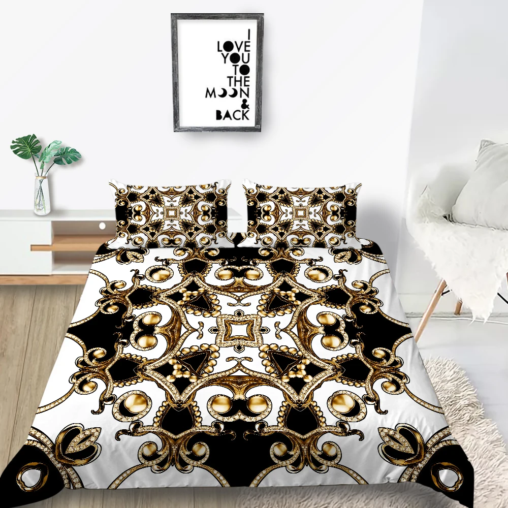 Gold Bedding Set Luxury European Retro Duvet Cover Set 2/3 Pcs Polyester Comfortable &breathable Boys Girls Home Decor
Gold Bedding Set Luxury European Retro Duvet Cover Set 2/3 Pcs Polyester Comfortable &breathable Boys Girls Home Decor