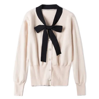 2020 NEW Knitwear female new long-sleeved bow carefully machine jacket temperament Han Fan Chunqiu popular base
2020 NEW Knitwear female new long-sleeved bow carefully machine jacket temperament Han Fan Chunqiu popular base