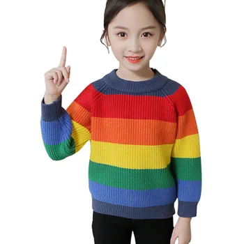 New Winter Children's Sweater Rainbow Striped Girls Knit Sweaters Fall Baby Warm Wool Tops for Kids Clothes 4 6 8 10 11Years Old
New Winter Children's Sweater Rainbow Striped Girls Knit Sweaters Fall Baby Warm Wool Tops for Kids Clothes 4 6 8 10 11Years Old