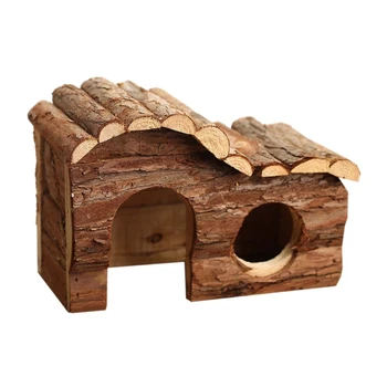 

Wave-style Hamster Cabin Rodent House with Curved Roof Nature Luxury Log Villa Household Small Pets Nest Safe Healthy