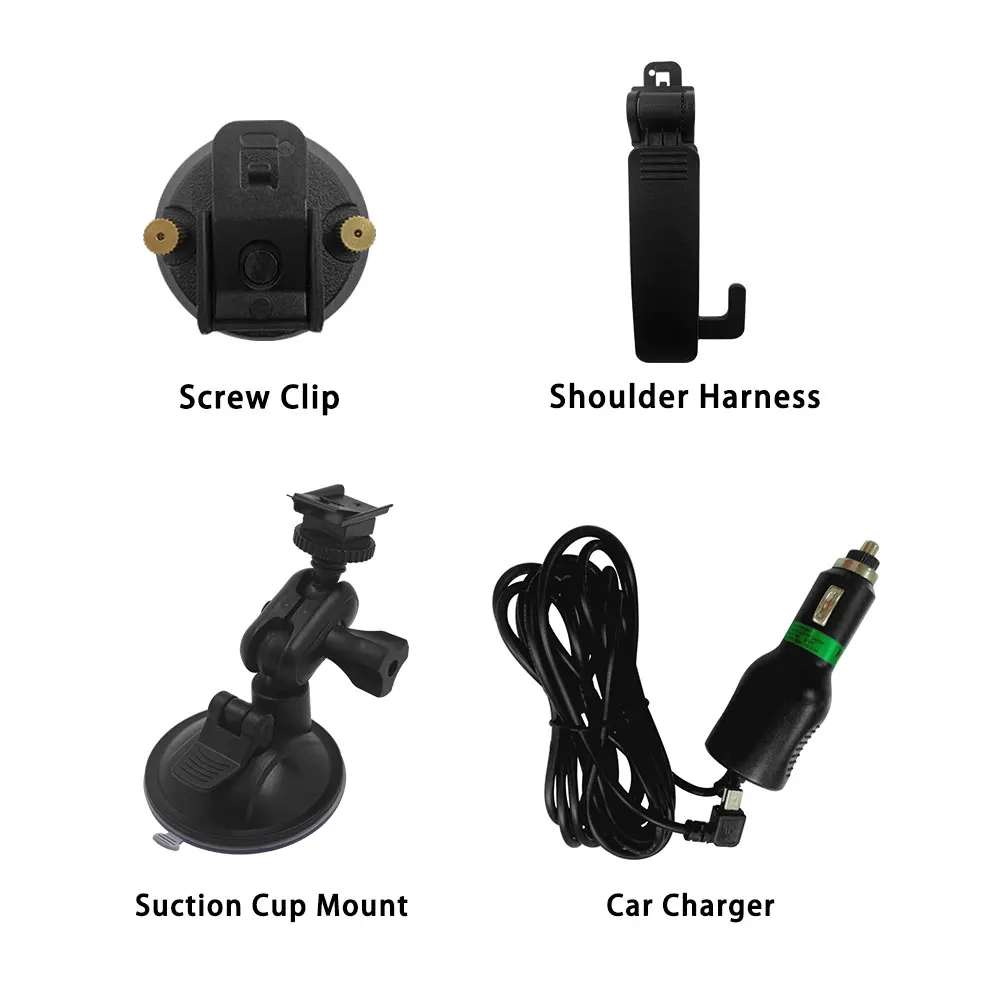 CammPro Body Worn Camera Accessories Bundle Kit, Screw Clip+Car Charger+Suction Cup Mount+Shoulder Clip (for M831 & I826)
CammPro Body Worn Camera Accessories Bundle Kit, Screw Clip+Car Charger+Suction Cup Mount+Shoulder Clip (for M831 & I826)