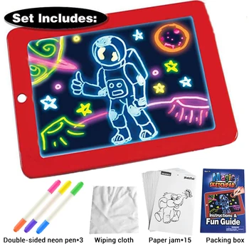3D Magic Drawing Pad LED Light Luminous Board Intellectual Developmen Toy Children Painting Learning Tool Painting Toy
3D Magic Drawing Pad LED Light Luminous Board Intellectual Developmen Toy Children Painting Learning Tool Painting Toy
