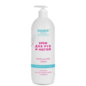 Domix Green Professional hand and nail cream with keratin, tea tree oil and silver
Domix Green Professional hand and nail cream with keratin, tea tree oil and silver