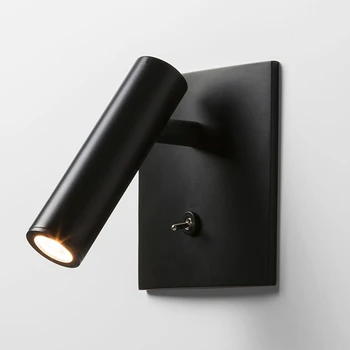 Topoch Sconce Reading Lights 3W LED Switch ON/OFF/Dimming Chrome/Black Head Swivels 90deg. Right/Left/Forward AC100-240V DC12V
