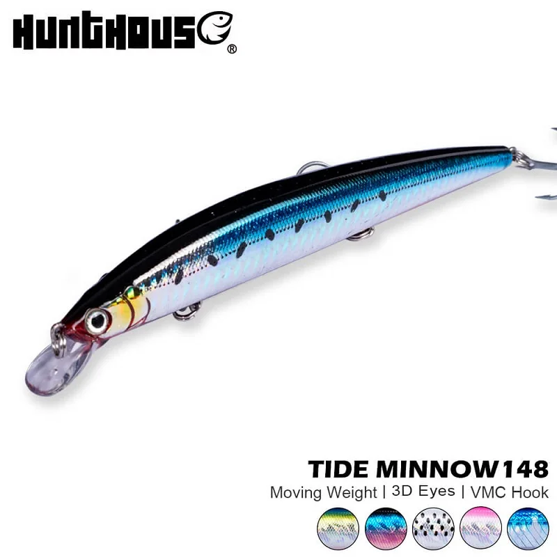 Hunthouse floating minnow fishing lure 148mm 22.8g tide slim wobblers minnow hard bait isca sea bass leurre brochet beach fish
Hunthouse floating minnow fishing lure 148mm 22.8g tide slim wobblers minnow hard bait isca sea bass leurre brochet beach fish