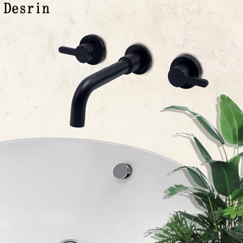 Wholesale Modern Basin Set 3 Hole Silver Black Brass Double Handle Wall Mounted Bathroom Sink Hot And Cold Faucet Into The Wall
Wholesale Modern Basin Set 3 Hole Silver Black Brass Double Handle Wall Mounted Bathroom Sink Hot And Cold Faucet Into The Wall