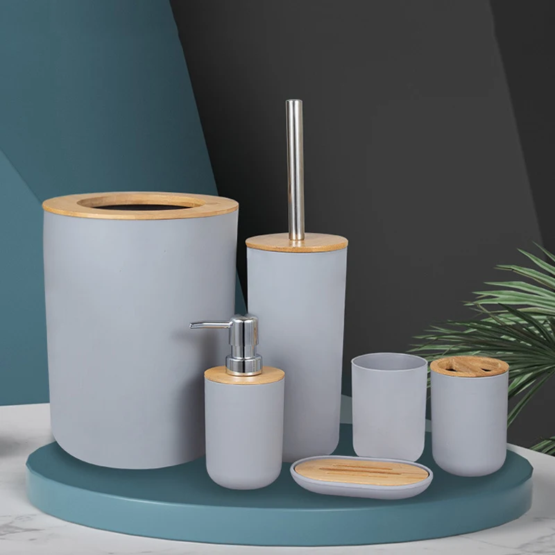 Bathroom Accessories Set 6 Pieces Bamboo Room Set Toothbrush Holder Soap Dispenser Toilet Brush Trash Can Bathroom Essential Set
Bathroom Accessories Set 6 Pieces Bamboo Room Set Toothbrush Holder Soap Dispenser Toilet Brush Trash Can Bathroom Essential Set