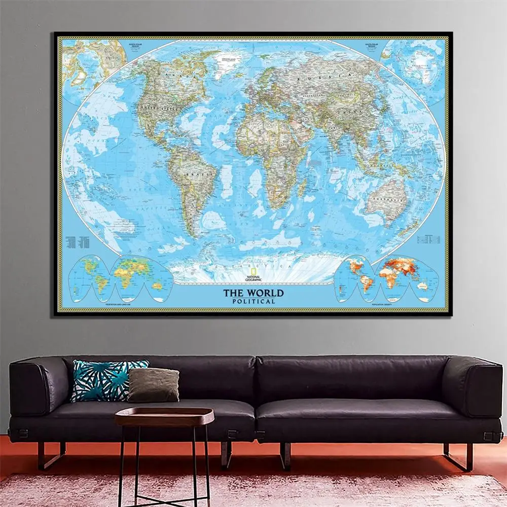 2011 Edition The World Political Map With Population Density HD World Map Wall Decor Canvas Painting For Home Decor Crafts 2x3ft
2011 Edition The World Political Map With Population Density HD World Map Wall Decor Canvas Painting For Home Decor Crafts 2x3ft