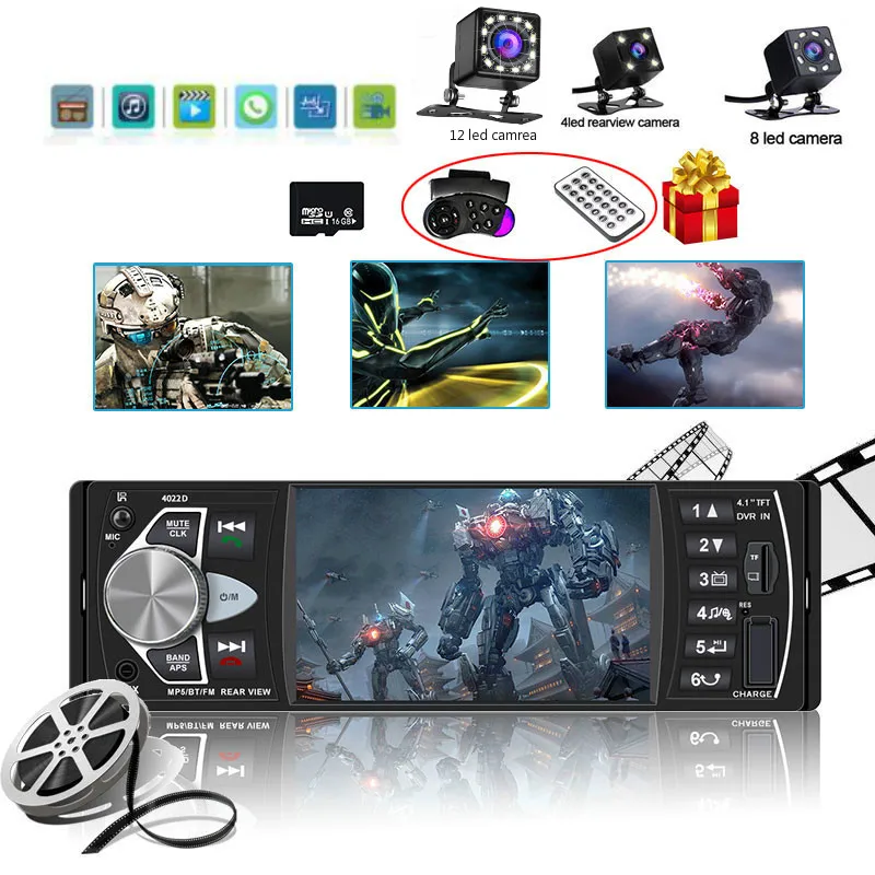 Авторадио 1 Din Bluetooth радио SD MP5 плеер Coche рекордер автомобильные радиостанции Estereo