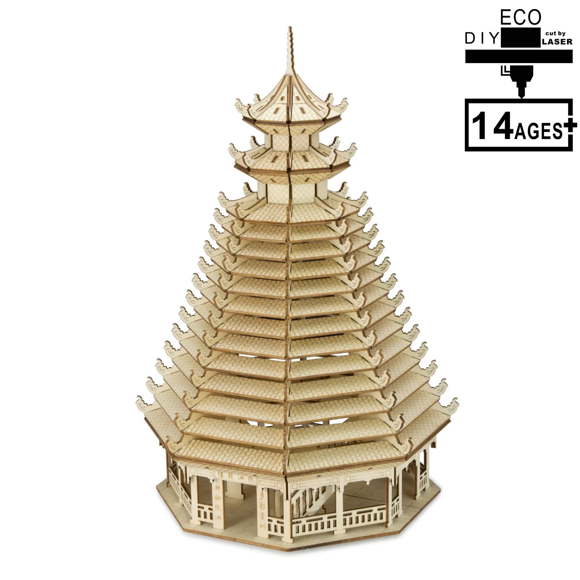 Laser Cutting Wooden DIY Assembling Jigsaw Puzzle Model Boxed Congjiang Drum Tower
Laser Cutting Wooden DIY Assembling Jigsaw Puzzle Model Boxed Congjiang Drum Tower