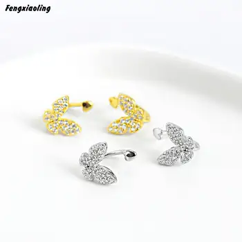 Fengxiaoling 100% Real 925 Sterling Silver Multiple Zircons Butterfly Clip On Earrings For Women Fine Jewelry Cute Accessories
Fengxiaoling 100% Real 925 Sterling Silver Multiple Zircons Butterfly Clip On Earrings For Women Fine Jewelry Cute Accessories