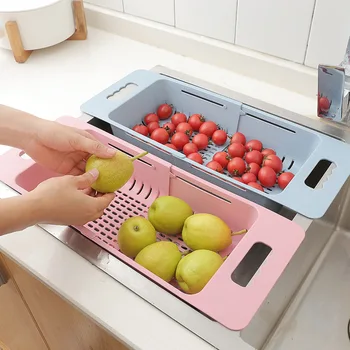 Adjustable Drain Rack Sink Drain Basket Washing Vegetables Fruit Plastic Drying Rack Kitchen Accessories Storage Box
Adjustable Drain Rack Sink Drain Basket Washing Vegetables Fruit Plastic Drying Rack Kitchen Accessories Storage Box