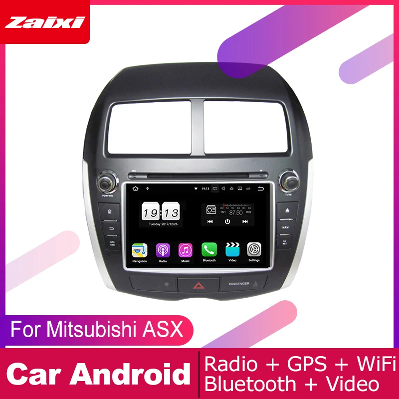 Автомобильный DVD плеер ZaiXi 2 DIN с GPS навигацией Navi для Mitsubishi ASX 2010 ~ 2019 мультимедийная