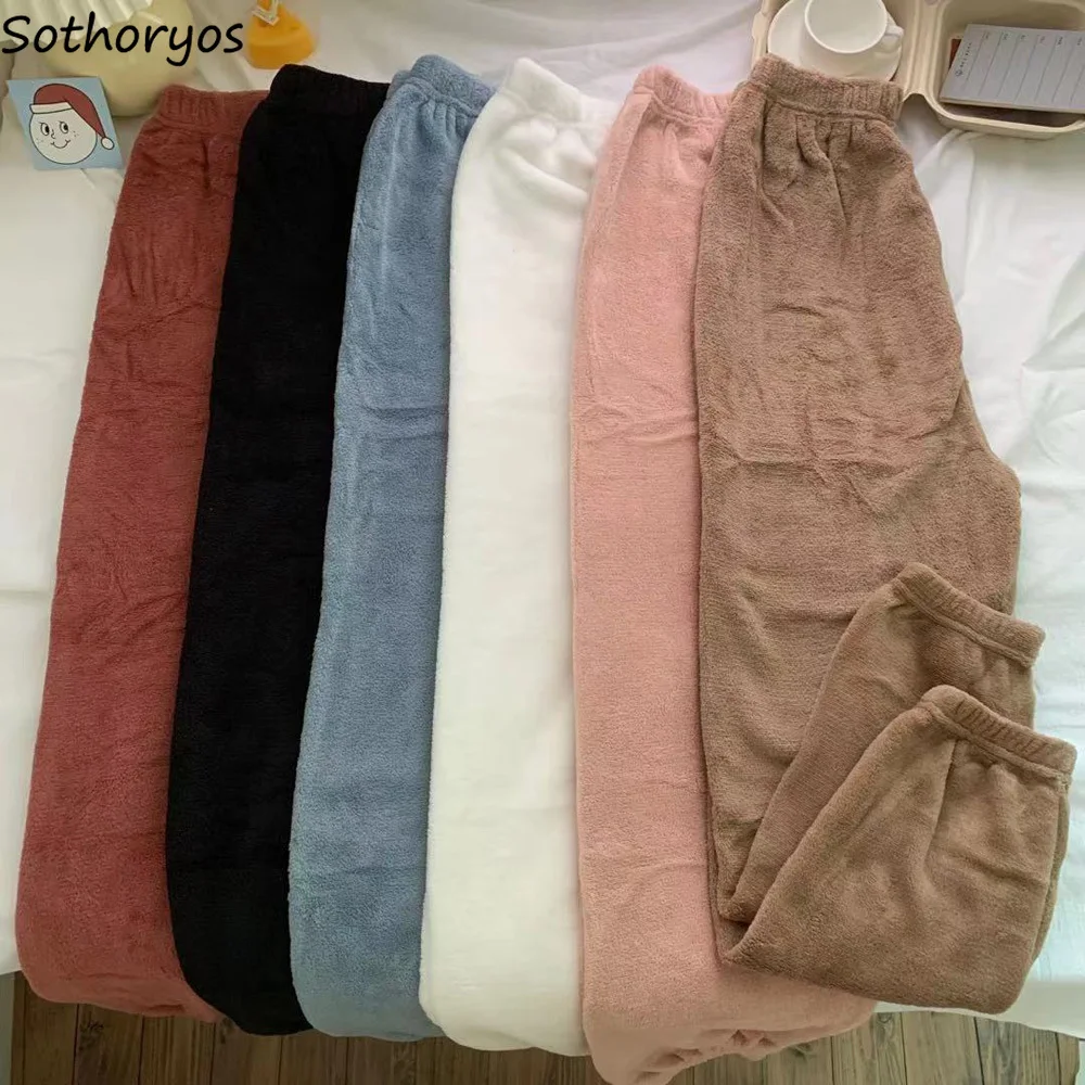 Basic Sleep Bottoms Women Loose Jogger Flannel Unisex Sleepwear Warm Comfortable Solid Casual Korean Style Elastic Waist Trendy
Basic Sleep Bottoms Women Loose Jogger Flannel Unisex Sleepwear Warm Comfortable Solid Casual Korean Style Elastic Waist Trendy