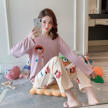 Autumn Cartoon Little Pink Girl Long Sleeve Women Pajamas Set Large Size Sleep Wear Tops Pants 2 Piece Suit Female Pyjamas Set
Autumn Cartoon Little Pink Girl Long Sleeve Women Pajamas Set Large Size Sleep Wear Tops Pants 2 Piece Suit Female Pyjamas Set