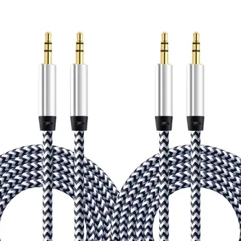 2 Pack 1m Audio car audio cable 3.5MM car AUX audio cable 1meters male to male record line nylon audio cable 
2 Pack 1m Audio car audio cable 3.5MM car AUX audio cable 1meters male to male record line nylon audio cable
