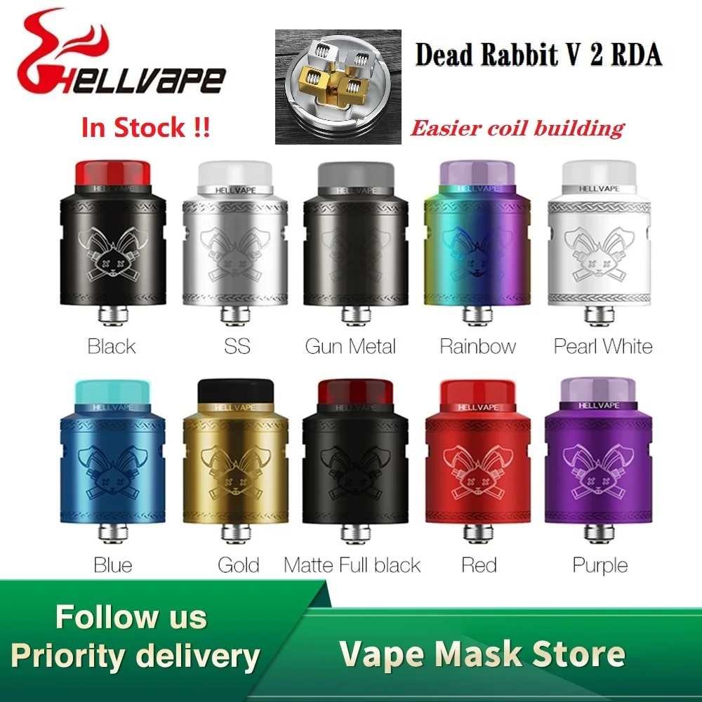Новинка горячая Распродажа бак для вейпа Hellvape Dead Rabbit Version 2 RDA 24 мм с BF squonk 510 pin box mod